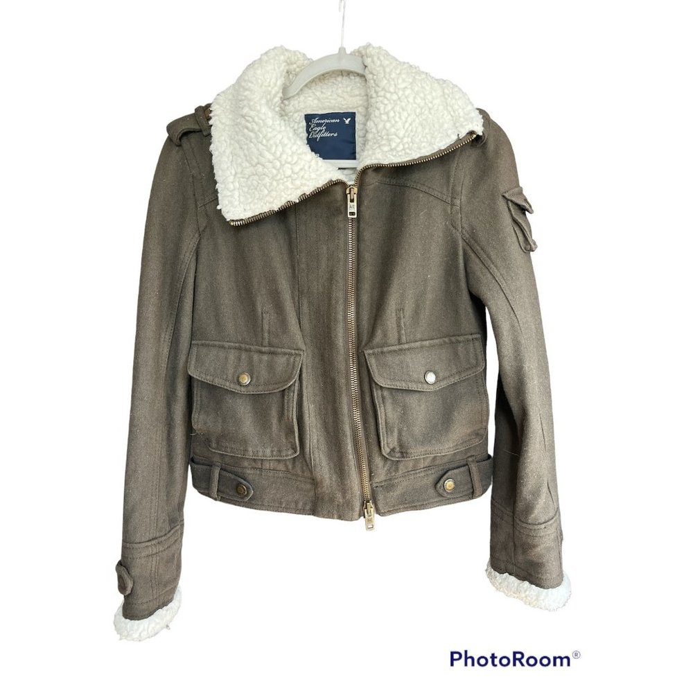 American Eagle Army Green Bomber Jacket Womens Size S